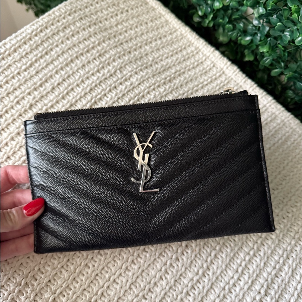 YSL Black Leather Clutch